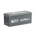 Top-angle view of the Rich Solar ALPHA 4 24V 100Ah LiFePO4 Lithium Battery showing top terminals and built-in carrying handles.