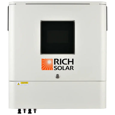 Front view of the Rich Solar NOVA 6500S 48V 6500W hybrid inverter with LCD screen on a white background.