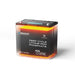 Renogy DuoHeat 12V 100Ah Lithium Iron Phosphate battery transparent cross-section showing internal self-heating technology film elements.