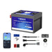 Renogy 48V 105Ah lithium golf cart battery bundle with 20A charger, accessories, and My Renogy smartphone application.