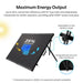 Renogy 200W N-Type solar suitcase infographic highlighting 25% conversion efficiency and adjustable integrated aluminum alloy kickstands for maximum energy output.