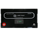 Close-up top view of AIMS Power LiFePO4 battery with Bluetooth icons, charge status display, and dual terminals.