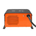 Side view of the Rich Solar 100A power converter chassis highlighting the orange cooling ventilation louver vents and heavy-duty AC power cord entry.