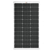 Direct front view of a Rich Solar 100W 12V monocrystalline solar panel displaying the dark high-efficiency solar cells and silver frame.