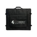 Lion Energy branded carrying case for the 100W LW solar panel with front storage pocket, handle, and black fabric exterior