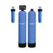 Crystal Quest High Flow Water Filtration system with twin blue tanks and two blue cartridge filters.
