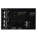 Close-up of AIMS Power solar generator battery ports, state of charge LEDs, CAN/RS485 communication, and circuit breakers.