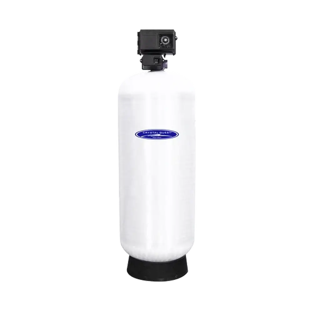 Crystal Quest SMART GAC Commercial Filtration System heavy-duty white tank with control valve.