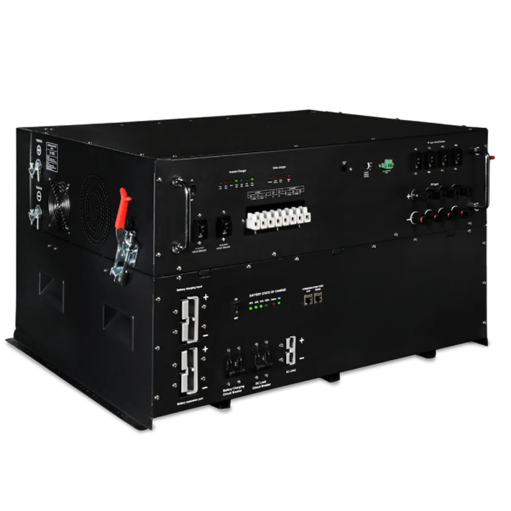 Side profile of AIMS Power all-in-one solar generator black enclosure with recessed handles, latch hardware, and raised rear section.