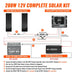 Detailed wiring diagram for Rich Solar 200W 12V complete solar kit showing installation steps connecting panels, MPPT controller, battery, and inverter.