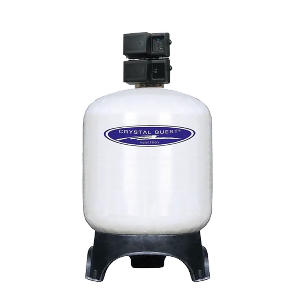 Crystal Quest SMART GAC Commercial Filtration System white commercial filter with digital valve head.
