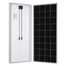 Front and rear display of the Rich Solar 200W monocrystalline PV module featuring attached MC4-compatible cables.