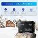 Renogy 48V 50Ah lithium battery specifications infographic detailing dimensions, 6000 cycles at 80% DOD, built-in BMS protection, and self-heating features.
