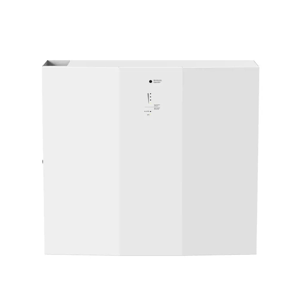 Front view of a single white lithium battery storage expansion module for the Rich Solar solar energy system.