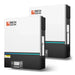 Two Rich Solar 6.5kW off-grid solar inverters, part of the RS-CBK1302 30.72kWh system kit, displaying front control panels and logos.