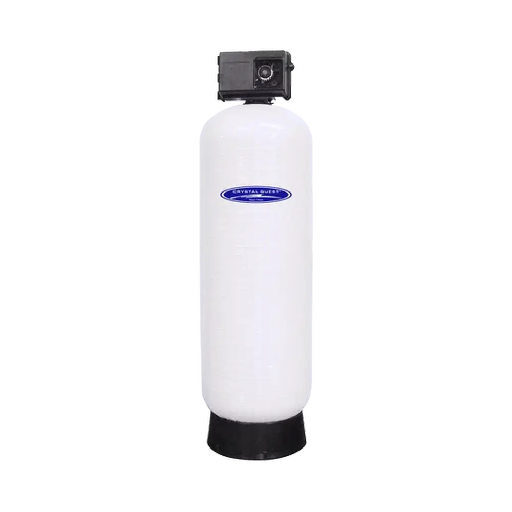 Crystal Quest SMART GAC Commercial Filtration System with larger white tank and black digital valve.