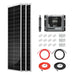 Rich Solar 390W Slim Solar Kit with three slim solar panels, 30A MPPT charge controller, mounting brackets, and wiring cables.