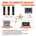 Wiring and installation diagram for Rich Solar 390W 12V Complete Solar Kit showing connections between panels, MPPT controller, battery, and inverter.