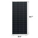 Physical dimensions diagram of the Rich Solar MEGA 200 PRO solar panel measuring 58.7 inches by 26.8 inches.