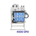 4,000 GPD Crystal Quest whole house reverse osmosis system with triple blue filter housings and dual stainless steel membrane vessels.
