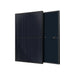 Angled front and back view of a single Rich Solar MEGA 400W all-black solar panel.