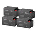 Four Renogy Pro S1 12V 120Ah lithium iron phosphate batteries arranged as a 4-pack battery bank for RV and marine energy storage.
