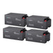 Four Renogy Pro S1 12.8V 240Ah lithium iron phosphate batteries arranged as a 4-pack battery bank for RV and marine energy storage.