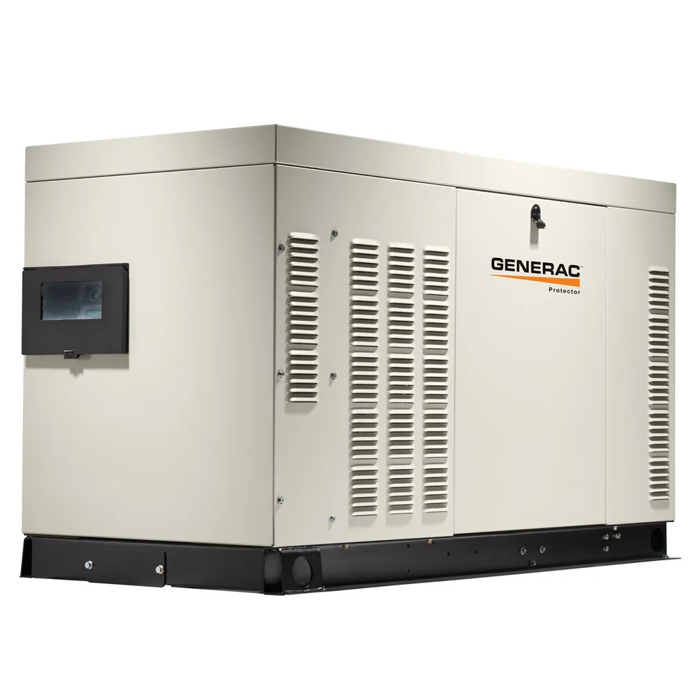Generac RG02724 27kW 3-phase standby generator, angled view