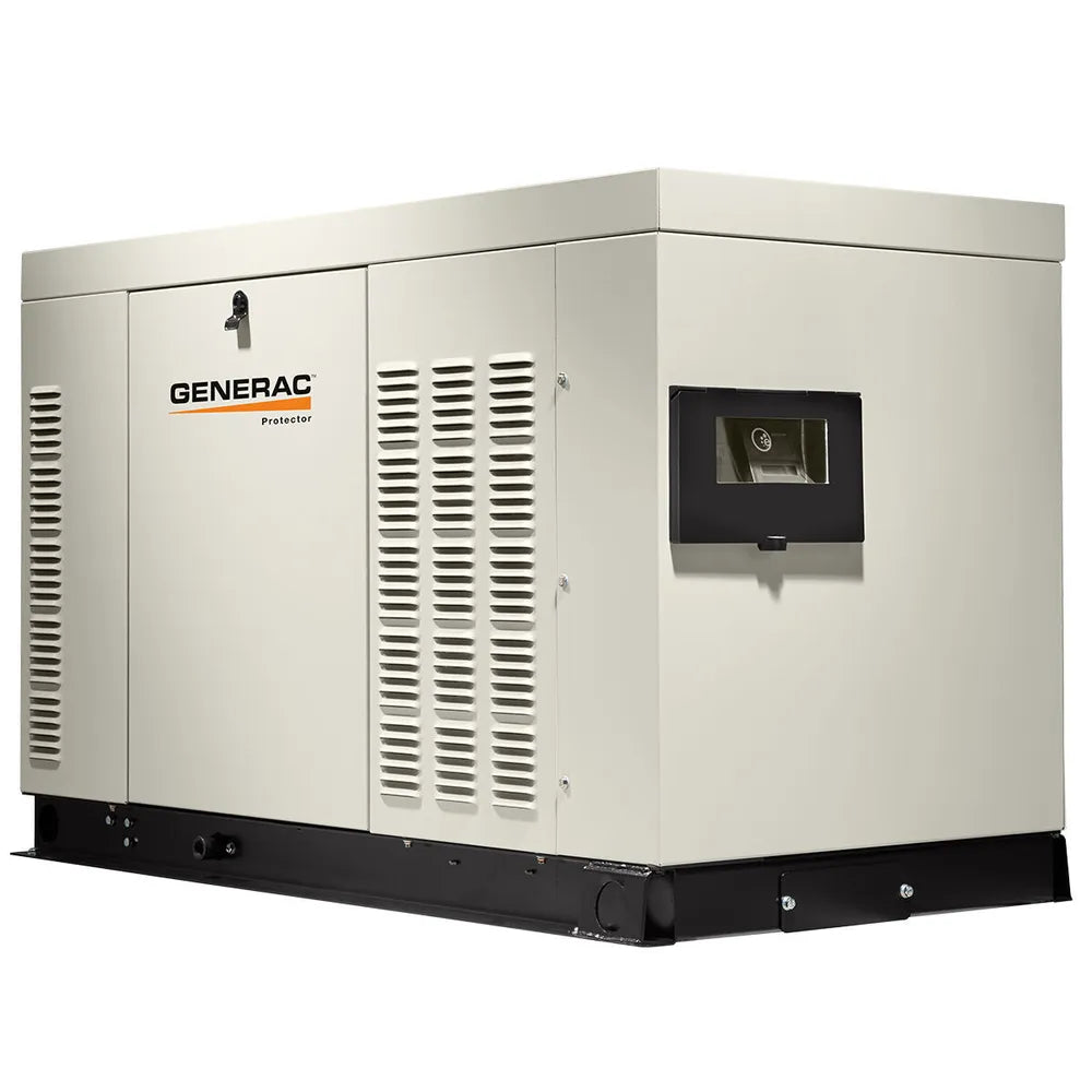 Generac RG03015 30kW standby generator, front-right view