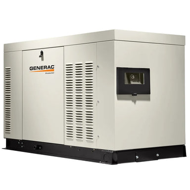 Generac RG03015 30kW standby generator, front-right view