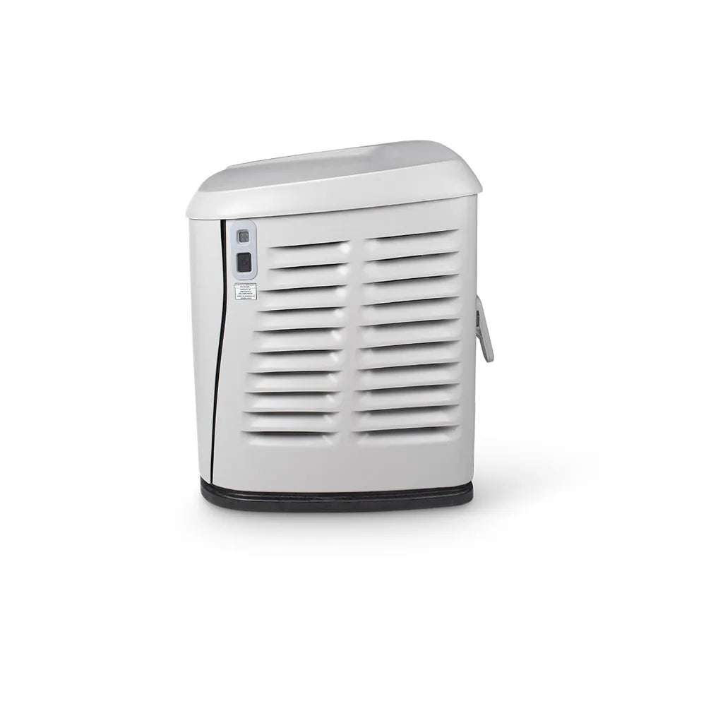 Opposite side view of Generac 7324 18kW standby generator with louvered vents