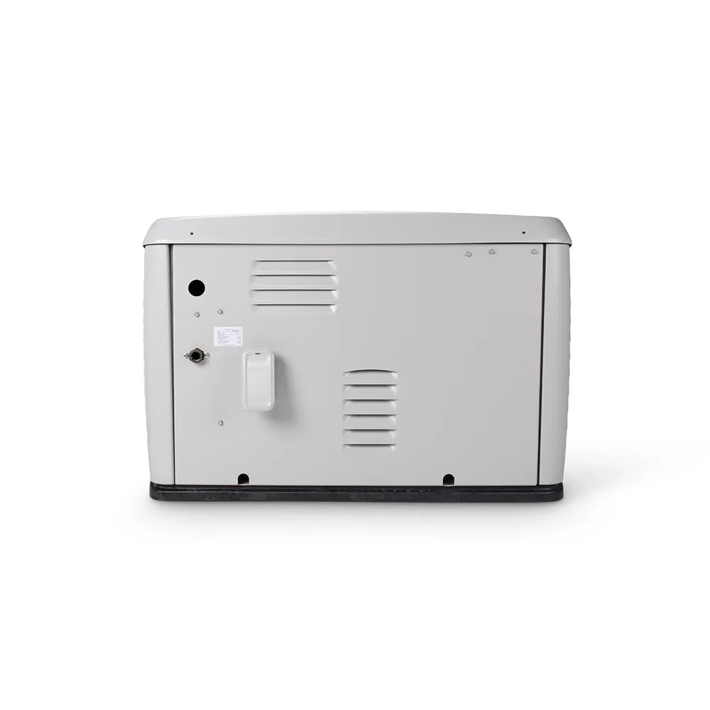 Rear view of Generac 7282 28kW standby generator with service access panel