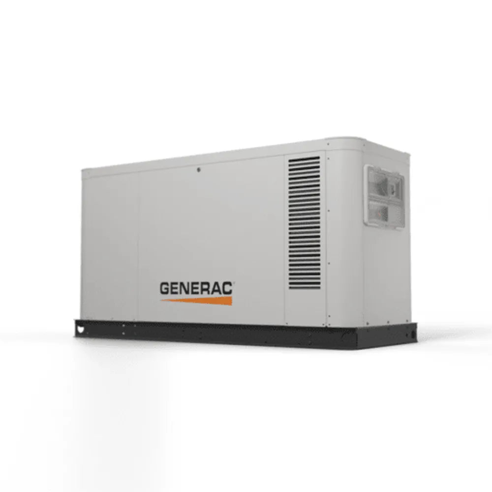 Generac XG03245CNAX 32kW commercial standby generator, rear angle view