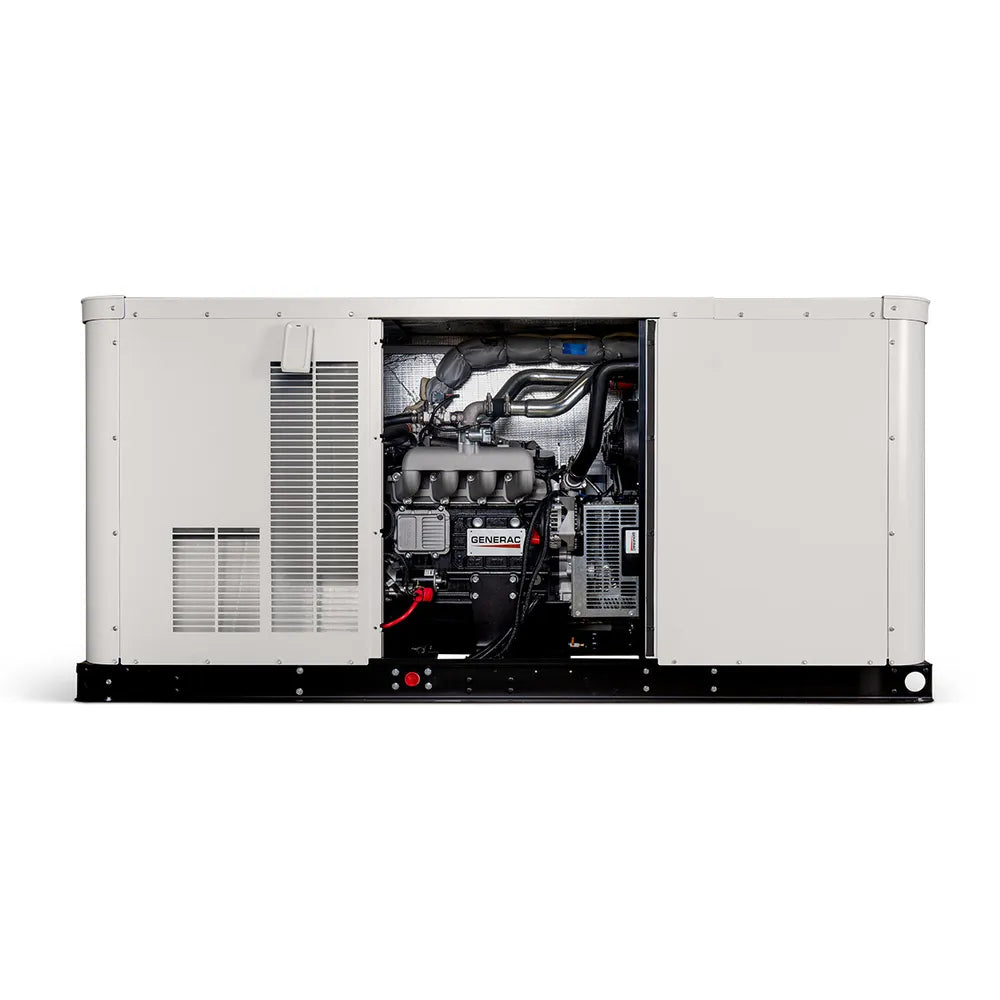 Generac XG08045 80kW generator open rear engine view