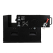 Side view of AIMS Power AIO-12V solar generator showing 12V external battery terminals, cooling fans, latch, and handles.