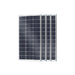 A 4-pack bundle of Renogy N-Type monocrystalline rigid solar panels stacked together for a high-efficiency multi-panel off-grid solar array kit.