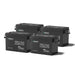 Renogy 4-pack 12V 300Ah Mini Core deep cycle lithium iron phosphate LiFePO4 batteries for off-grid solar power systems.