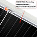 Macro shot of the Rich Solar 200W panel surface, highlighting Mono PERC technology for high-efficiency solar energy conversion.