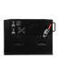 Side panel view of AIMS Power solar generator with 12V battery terminals, cooling fan vents, latch, and recessed handles.