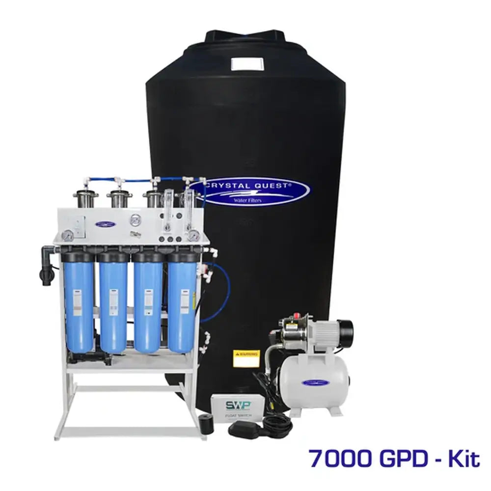 Crystal Quest 7000 GPD Reverse Osmosis System with 165 Gallon Vertical Storage Tank Kit
