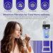 Crystal Quest water filter certification icons for Eco-Friendly, BPA Free, ISO Certified, and Built in USA alongside a woman drinking clean water.