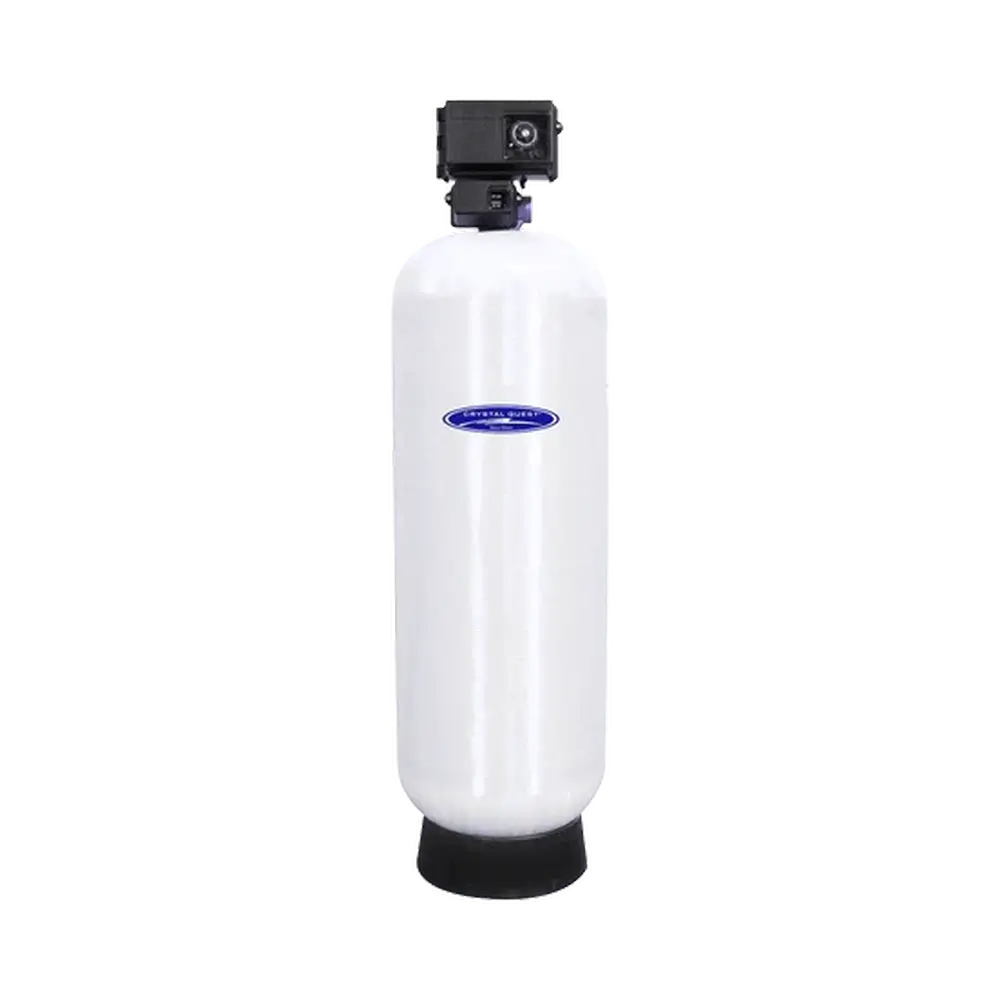Crystal Quest SMART GAC Commercial Filtration System large white tank with black top valve.