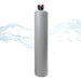 AlkaViva UltraHome Premium Grande Filtration whole house water filter tank featuring a grey cylindrical design against a white background with a blue water splash.