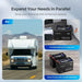 RV off-grid power setup showing multiple Renogy 48V 50Ah Core batteries connected in parallel to boost system capacity.