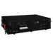 Front view of AIMS Power AIO-12V 5.58kWh solar generator with inverter charger, PV inputs, AC output ports, and status indicators.