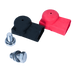 AIMS Power AGM GC2 battery hardware kit with red and black terminal covers, bolts, washers, and mounting fasteners.