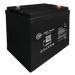 Angled product view of AIMS Power 6V 225Ah AGM GC2 deep cycle rechargeable battery with top terminals and front label.