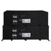 Two stacked AIMS Power AIO-12V-BAT2 420Ah lithium battery modules with communication ports and expansion connectors.