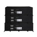 Three stacked AIMS Power 420Ah lithium battery modules with expansion ports, state of charge LEDs, and UPC labels.