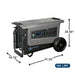 AIMS Power 3.1kWh portable solar generator on wheels with dimensions 31.25 x 19.75 x 20.50 inches and 140 lb weight.